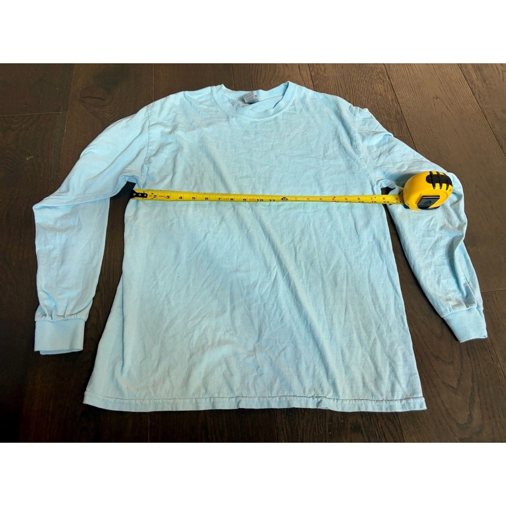 Gildan Heavy Cotton Long Sleeve Crewneck T-Shirt, Light Blue, Size Large - Picture 6 of 6